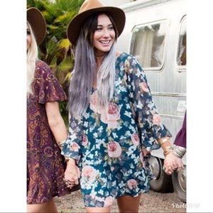 Show Me Your MuMu Boomerang Low Back Floral Mini Dress Medium